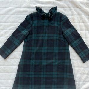 Tuckernuck Black and Green Checkered Long Sleeve Dress